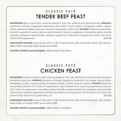 Purina Fancy Feast Classic Pate Poultry & Beef Wet Cat Food, 3 oz, 24-Pack