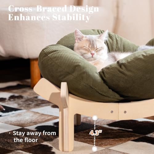 CHEERHOME PETS Elevated Cat Bed for Indoor Cats Couch Sofa Flower