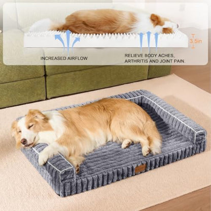 Orthopedic Large Dog Bed Furry Pet Bed, Washable Cover 42''X28''