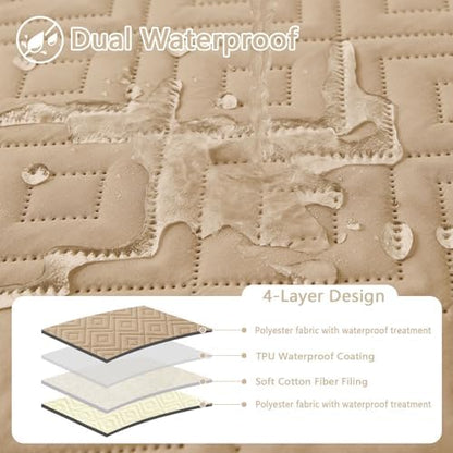 hyha Waterproof Reversible Dog Blanket, Pet Blanket for Sofa Couch