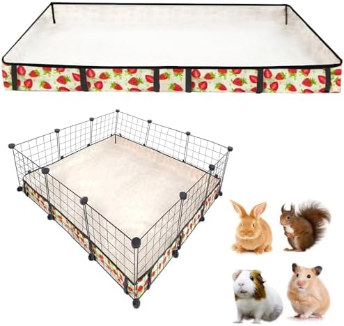 Guinea Pig Cage Liner，Washable Waterproof Oxford Cloth Cage Liners for Small Animals,Hamster Chinchilla Hedgehog Rabbit and Other Small Animals Not Include Cage(42x42 inches)