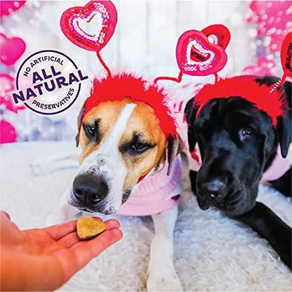 Old Mother Hubbard Wellness Bits of Love P-Nuttier Dog Biscuits, Natural Treats, Valentine's Day, Seasonal, Peanut Butter Flavor, 6 oz Bag (Pack of 2)