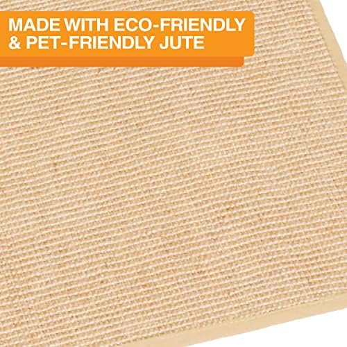 Neater Pets Jute Cat Litter Trapping Mat - Catches Spilled Litter Mess from Kitty Litter Box to Protect Floors, Soft on Cats Paws, Anti-Skid Backing, Easy to Clean, Beige, 24" x 36"