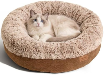 FUKUMARU Extra Thick Plush Dog Bed, Calming Donut, Anti-Anxiety & Washable