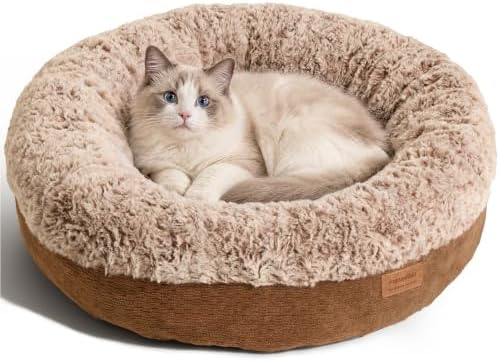 FUKUMARU Extra Thick Plush Dog Bed, Calming Donut, Anti-Anxiety & Washable