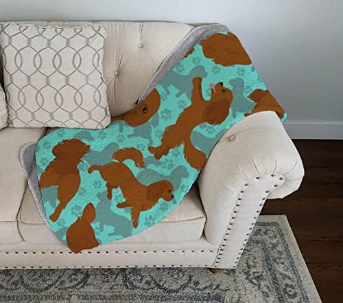 Caroline's Treasures MLM1065LQB Ruby Cavalier Spaniel Quilted Blanket 50x60 Artwork Pattern Quilted Throw Blanket for Bed, Couch, Sofa, Soft and Lightweight