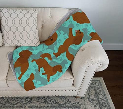 Caroline's Treasures MLM1065LQB Ruby Cavalier Spaniel Quilted Blanket 50x60 Artwork Pattern Quilted Throw Blanket for Bed, Couch, Sofa, Soft and Lightweight