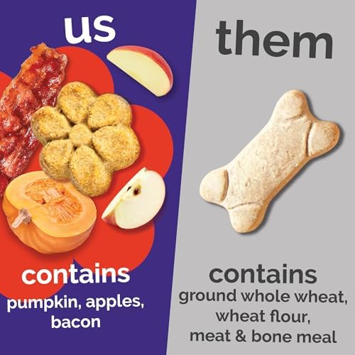 Fruitables Baked Dog Treats, Low Calorie Treats, Apple & Bacon Flavor, 20oz