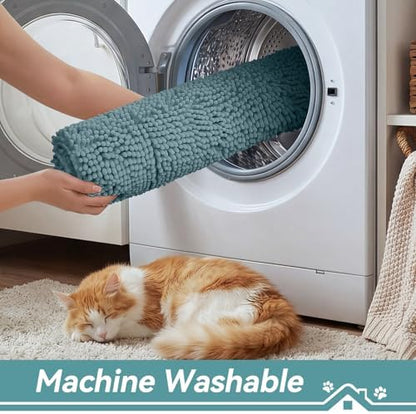 Bcoimo Super Absorbent Cat Door Mat, 24"*17" Anti Slip Mat for Muddy Paws