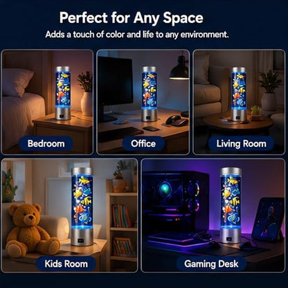Bubble Fish Lamp with Color-Changing LED, Sensory Aquarium Light