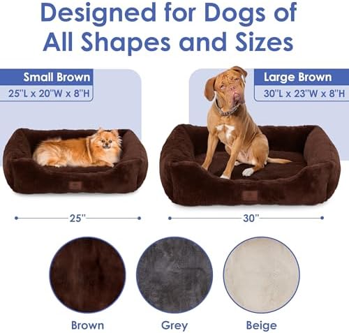 AKC Plush Cuddler Dog Bed, Low-Profile Entrance, Medium Dogs, Brown, 30"
