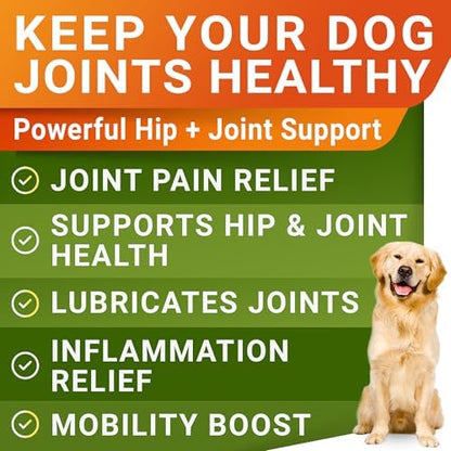 STRELLALAB Advanced Glucosamine for Dogs, Chondroitin MSM Joint Supplement