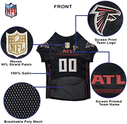 Pets First NFL Atlanta Falcons Dog Jersey, Size X-Small, Football Shirt Costume for Pet, Dog Sports T-Shirt, NFL Team Clothing for Cats, Licensed Pet Apparel Available in 7 Sizes and 32 Teams