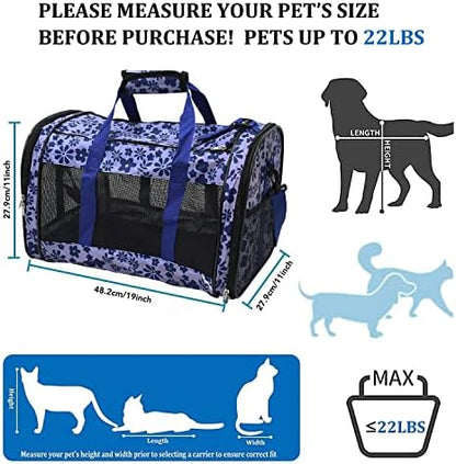 Soft-Sided Kennel Pet Carrier, Airline Approved Travel Handbag