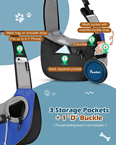 Pawaboo Pet Sling Carrier for Small Dogs Cats