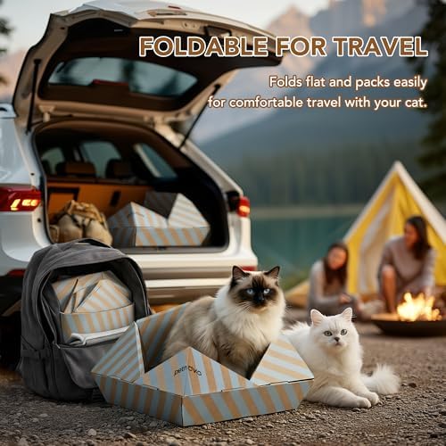 PETNOVO Cat Scratcher Bed, Foldable Collapsible Design, Outdoor Cat Bed