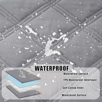 Smiry Waterproof Dog Bed Cover, Reversible Pet Blanket for Sofa Couch
