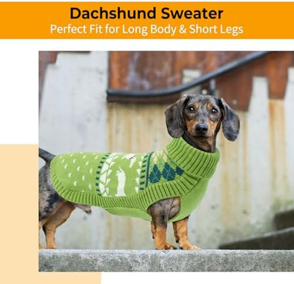 Lelepet Mini Dachshund Sweater Turtleneck Dog Sweaters for Small Dogs XS-XL