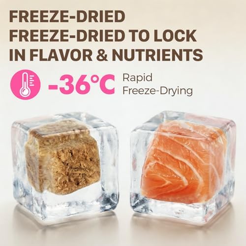 Freeze Dried Salmon Treats for Dogs & Cats, 6 oz