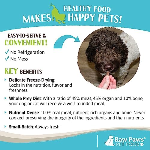 Raw Paws Freeze Dried Dog Food & Cat Food - Rabbit Recipe, 16-oz - USA Made