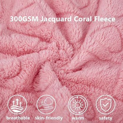 gogobunny Large Pet Blanket for Dogs Cats, Ultra Soft 300GSM Coral Fleece Washable Furniture Protector for Couch Bed Car Seat, Calming Crate Mat Blanket for Large Breeds, Pink, 50x60IN