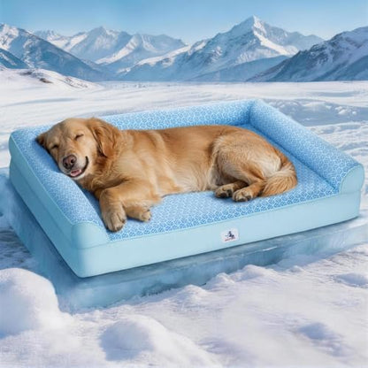 Cooling Dog Bed with PCM, Instant Chill Pet Sofa for Large, Indoor Outdoor