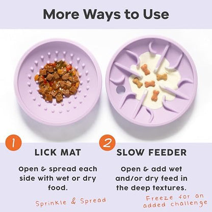 Flying Saucer - Silicone Dog Treat Puzzle, Lick Mat and Slow Feeder (Small)