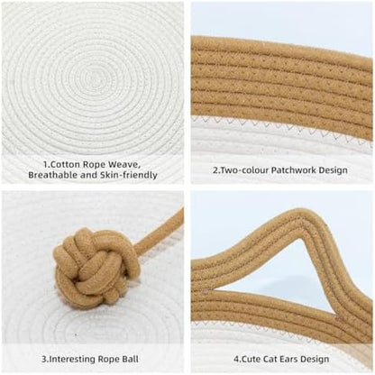 Cat Bed, Cotton Rope Instinct Basket for Cats, Handwoven Cat Beds