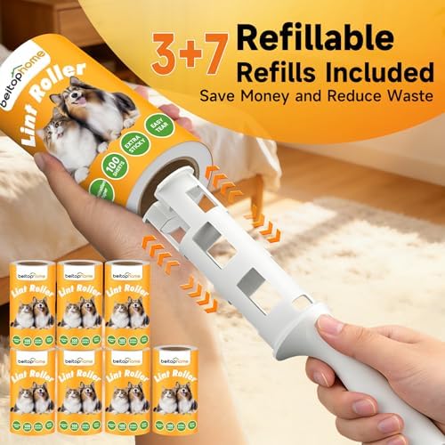 Extra Sticky Lint Roller for Pet Hair, 1000 Sheets, 3 Handles