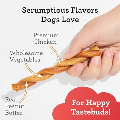 DreamBone CollaYUMS Twists Plus Collagen Rawhide-Free Dog Treats, 20 Count