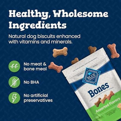 Blue Buffalo Bones Variety Pack Small Dog Biscuits, 16 oz, 4 ct
