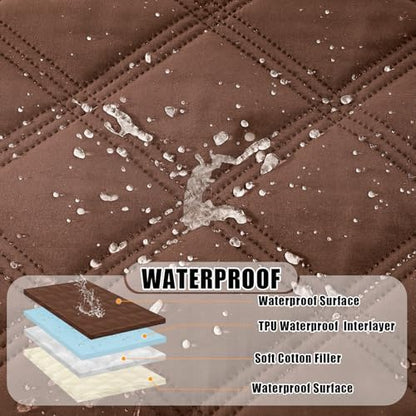 Smiry Waterproof Dog Bed Cover, Reversible Pet Blanket for Sofa Couch