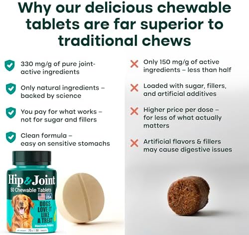 Joint Supplement for Dogs, 300mg Green-Lipped Mussels for Dog Arthritis