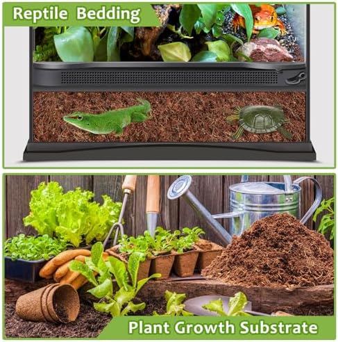 Riare 1 Pack Natural Coconut Fiber Substrate, Coco Coir Reptile Bedding