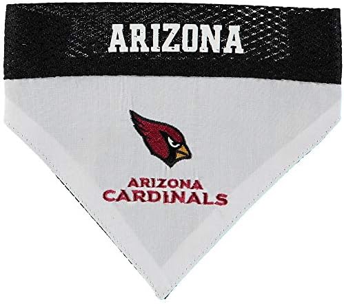 NFL DOG BANDANA - ARIZONA CARDINALS REVERSIBLE PET BANDANA. 2 Sided Sports Bandana with a PREMIUM Embroidery TEAM LOGO, Small/Medium. - 2 Sizes & 32 NFL Teams available