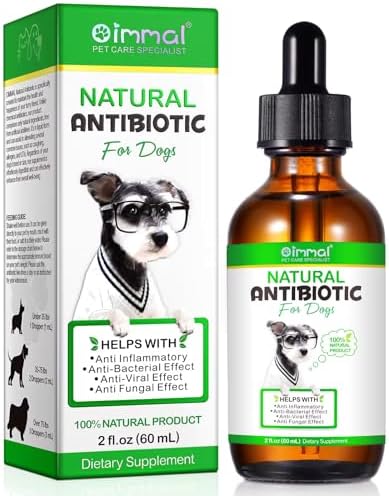 Natural Dog Antibiotics Supplement – Herbal Antibiotics Drops for Immune, Allergy & Skin Support – Itchy Skin, Ear & Hot Spot Relief – for All Breeds