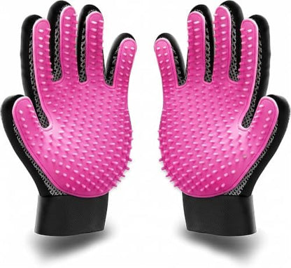 BYETOO Pet Dog Cat Grooming Glove with 261Tips,Gentle Deshedding Brush Glove,Efficient Pet Hair Remover Mitt,Massage Tool with Enhanced Five Finger Design,for Dog,Cat,Rabbit,Horse with Long/Short Fur