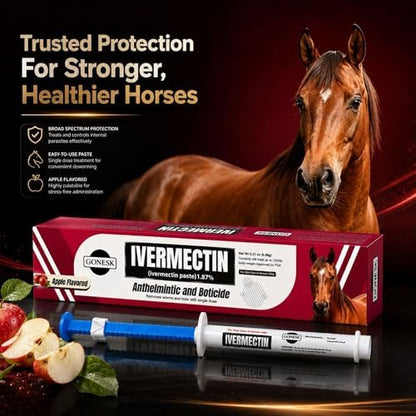 Horse Paste Gel 1.87% - 6.08g Tube Apple Flavor- for Horses Only (3 Pack)