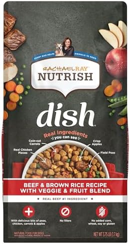 Nutrish Dish Dry Dog Food, Beef Recipe, 3.75 lb. Bag (Rachael Ray)