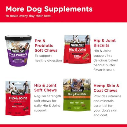 Nutri-Vet Hip & Joint Dog Supplement, 500mg Glucosamine, 120 Count