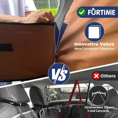 FURTIME XL Back Seat Extender for Dogs, Hard Bottom Seat Cover for Truck