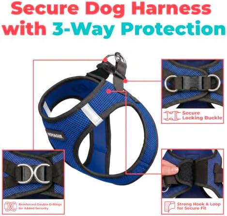 Voyager Step-in Air Dog Vest Harness - Royal Blue/Black Trim, X-Small