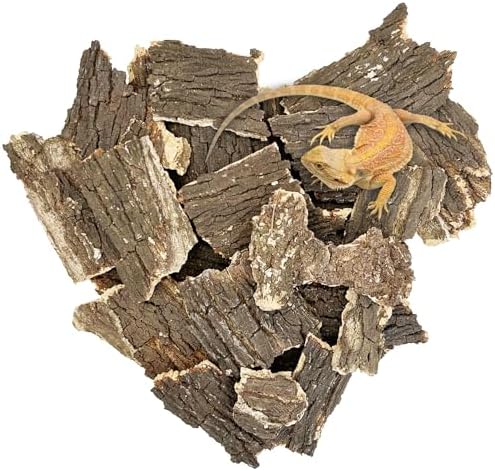 Reptile Cork Bark 1 Lb Flat Cork Wood for Terrarium Small Tree Bark Pieces 3.9-5.9in Natural Bulk Cork Bedding Tank Substrate for Bearded Dragon Snake Spiders Geckos Tortoise Hermit Crabs