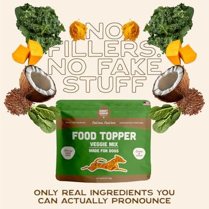 Smart Cookie Natural Dog Food Topper - Veggie - Dog Meal Mixer for All Ages - Vegan Food Topper for Picky Eaters and Boosting Nutrition - Non GMO, Made in The USA - 7 oz Bag (15 Day Supply)