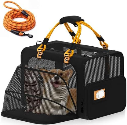 PAWZIDEA Expandable Large Pet Carrier, Soft-Sided 2–4 Cats Carrier Up 55lbs