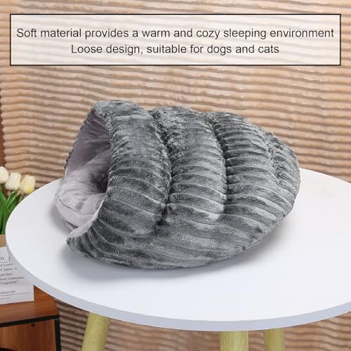 Buachois Cat Cave Bed Self Warming Semi Closed Soft Washable Pet Nest