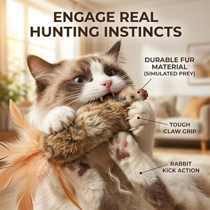 Cat Toy Rabbit Fur Feather 6pcs Gall Fruit Treat Kitten Kick Indoor