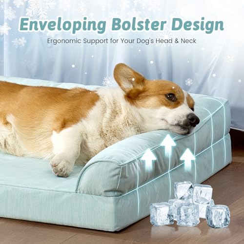 COZY KISS Cooling Dog Bed for Small Dogs, 30" Orthopedic Pet Sofa