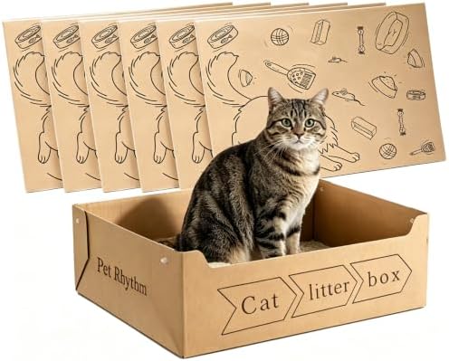 Disposable Cat Litter Box for Big Cats 6 Pack (20''x16''x6'')