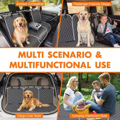 Dog Car Seat Cover for Back Seat, Fits Cars/SUVs/Trucks, M-Charcoal Grey